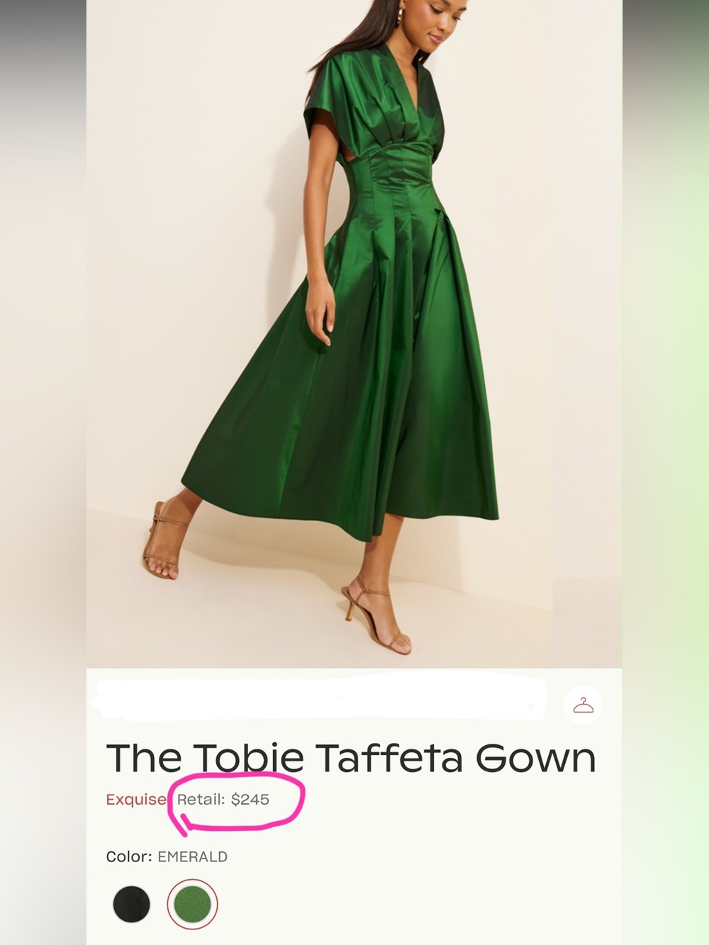 Anthropologie Exquise Tobie Dress in Emerald Green size small - Picture 12 of 13